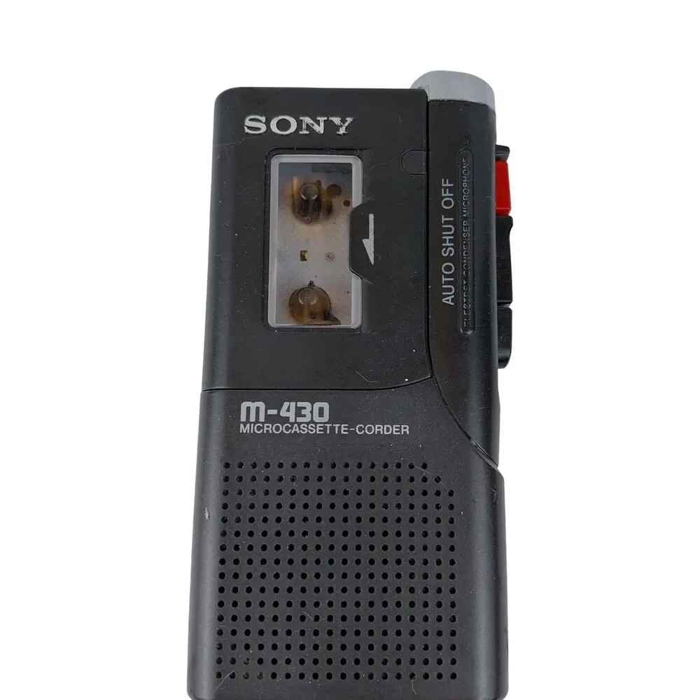 Vintage Sony M-430 Micro Cassette Voice Tape Recorder Black Tested New Belt